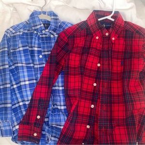 (2) Ralph Lauren Polo button up shirts size 5 plaid